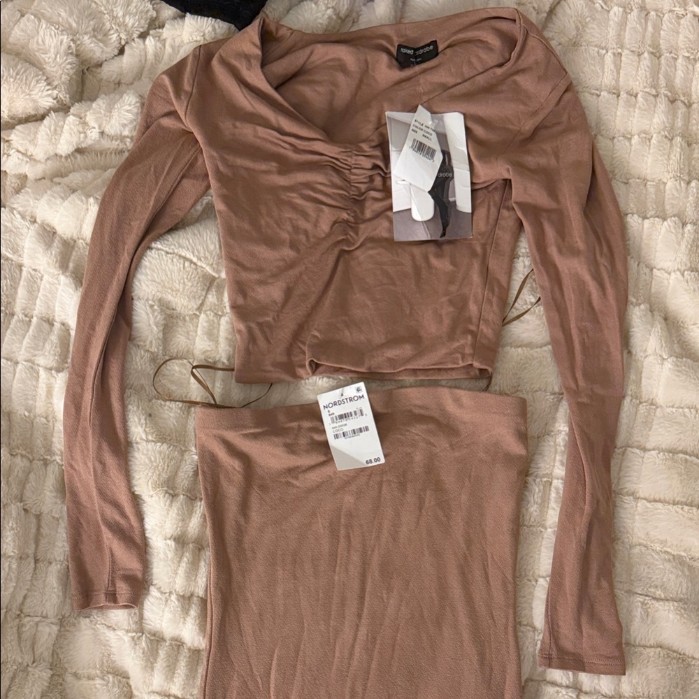 Naked Wardrobe Blush Skirt Set